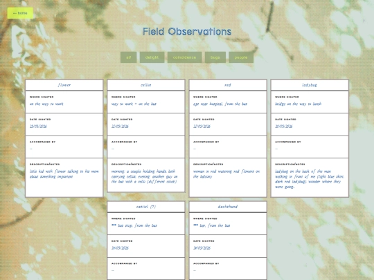 observations screenshot