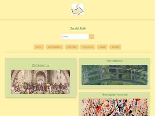 Midterm website/art-education screenshot