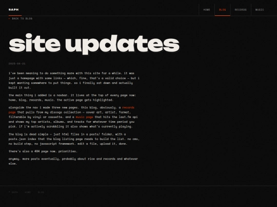 posts/site-updates screenshot