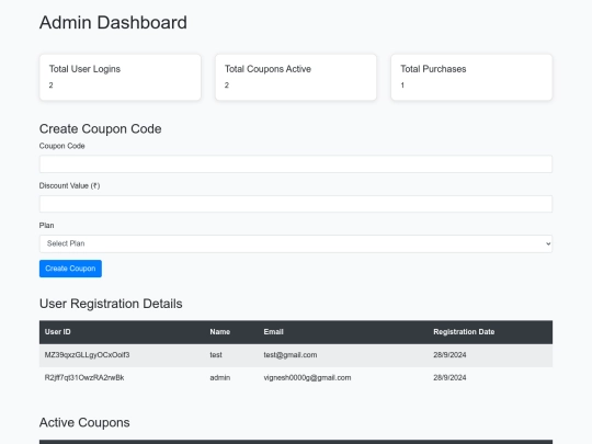 admin screenshot