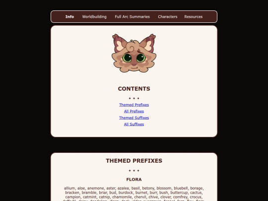 info/presuffixes screenshot