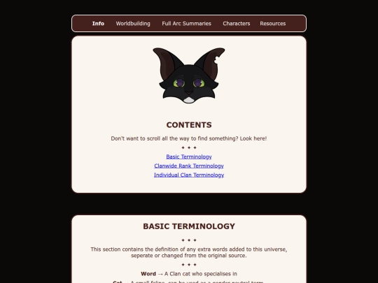 info/terminology screenshot