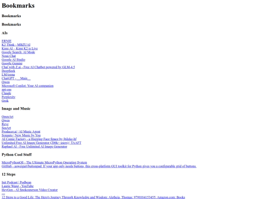 bookmarks screenshot
