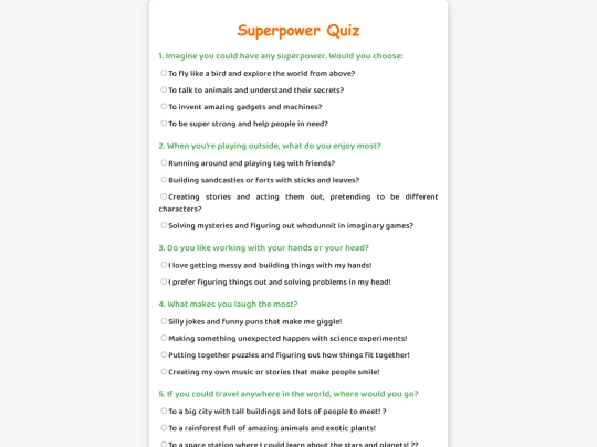 Superpower Quiz screenshot