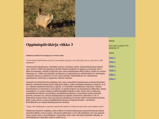 oppimispaivakirja/viikko3 screenshot