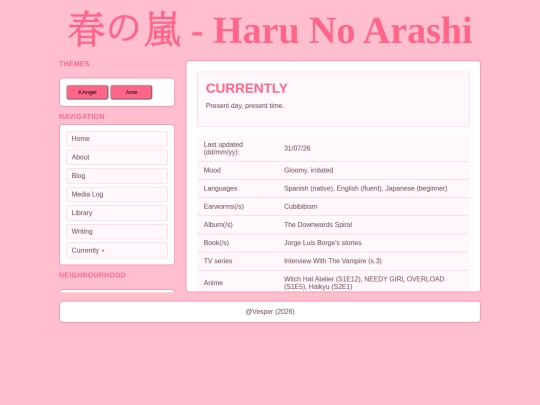 Pages/Currently screenshot