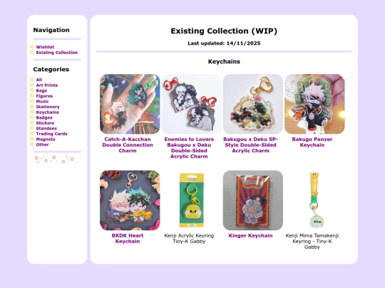 2.0/Default/Wishlist/Collection/Keychains screenshot