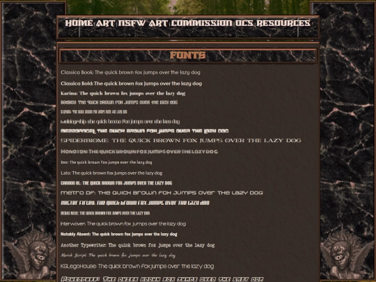 fonts screenshot
