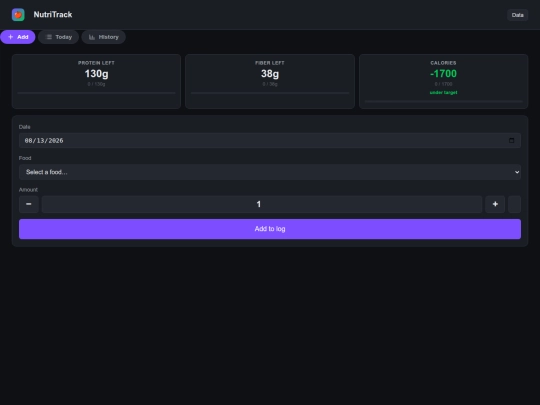 nutrition screenshot