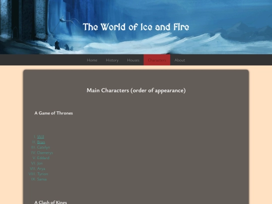 ASOIAFCharacters screenshot