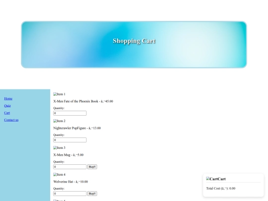 cart screenshot