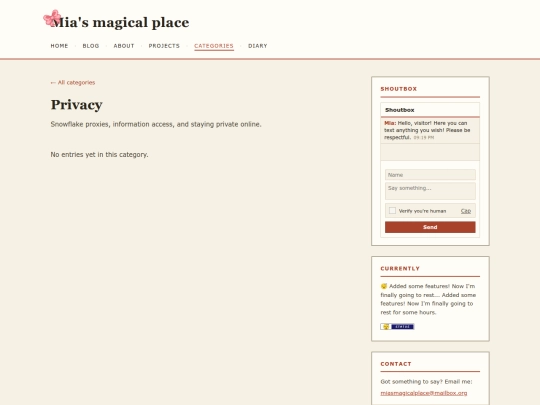 categories/privacy screenshot