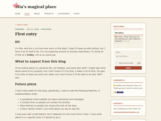 posts/Personal/Welcome screenshot
