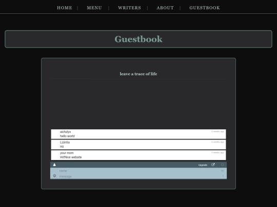 guestbook screenshot