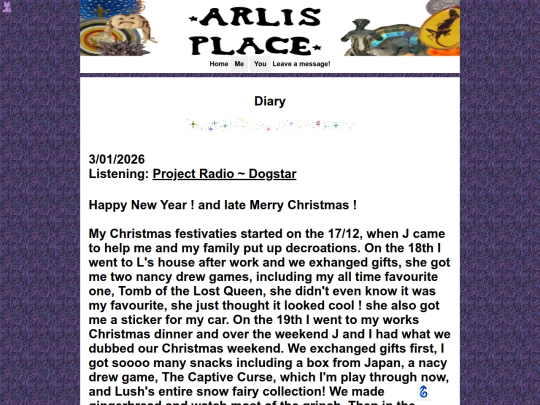 Diary screenshot
