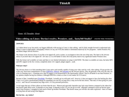 ThinkR/Posts/28-09-2024-Video-editing-on-Linux screenshot
