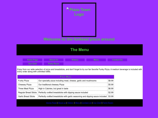 menu screenshot