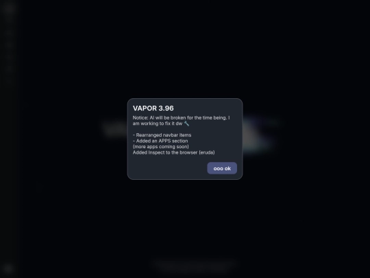 Vapor screenshot