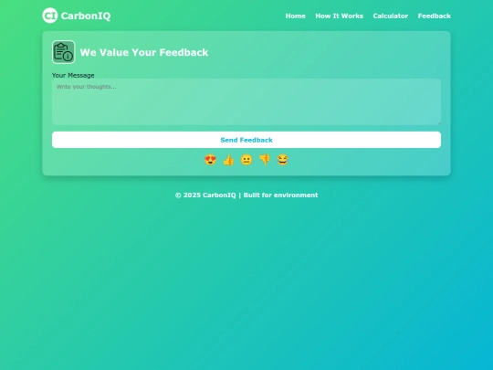 CarbonX/CarbonX/feedback screenshot