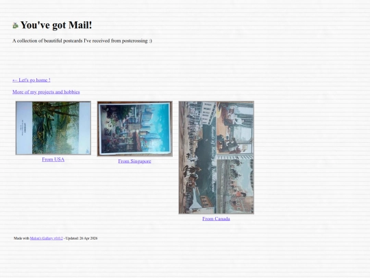 My Projects Page/Postcardgallery screenshot