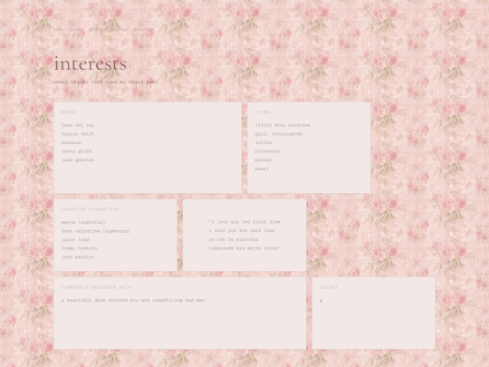 interests screenshot