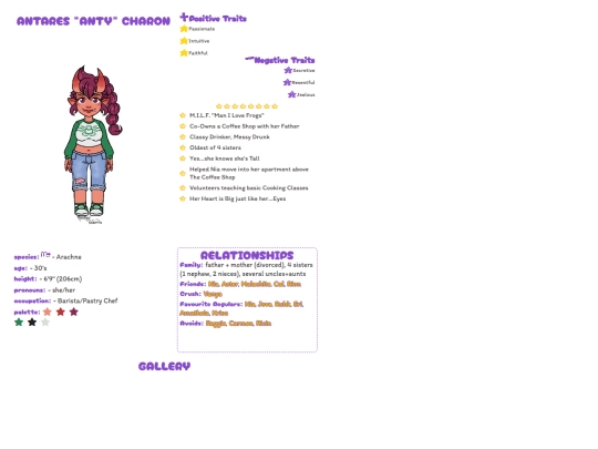 charaprofile/Antares screenshot