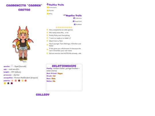 charaprofile/Carmen screenshot