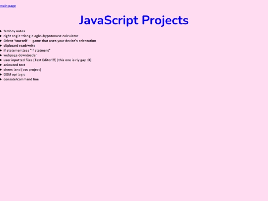 JavaScript-projects/Main screenshot