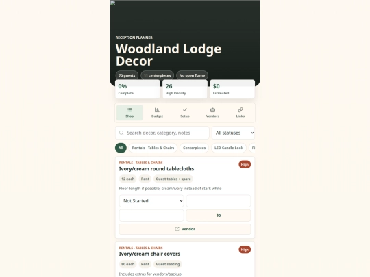 Reception screenshot