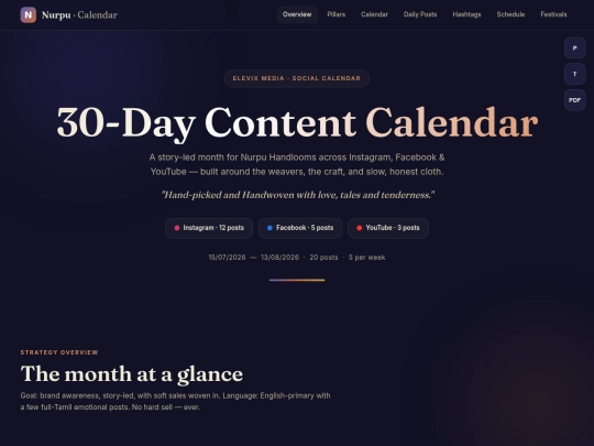 Nurpu July-Content-Calendar screenshot