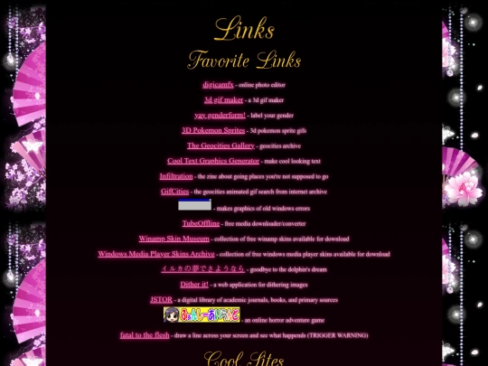 links screenshot