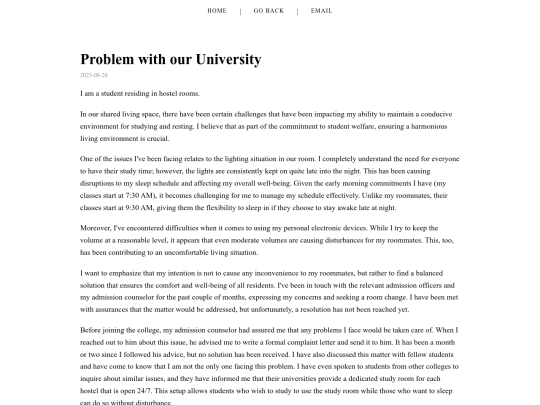 problem screenshot