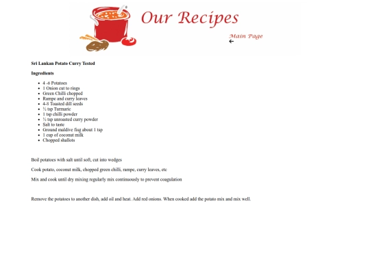 Sri Lankan Potato Curry screenshot