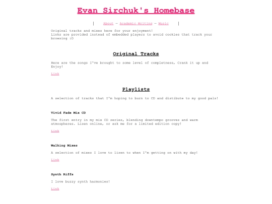 oldmusicpage screenshot