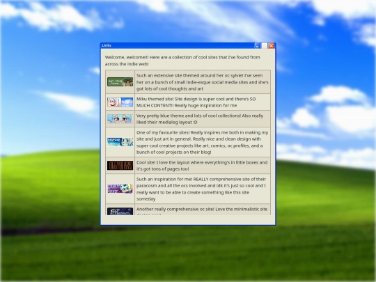 links screenshot