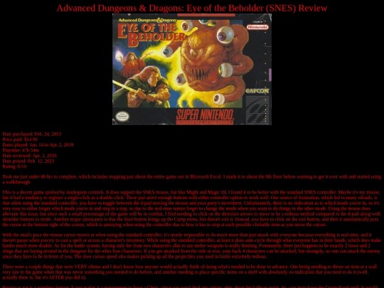ADnD_Eye_of_the_Beholder_SNES_review screenshot