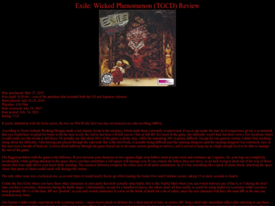 Exile_Wicked_Phenomenon_TGCD_review screenshot