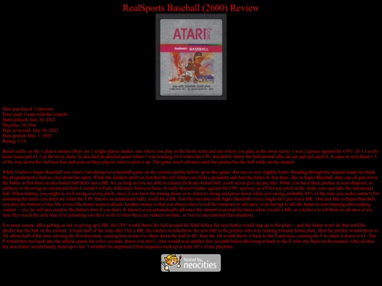 RealSports_Baseball_2600_review screenshot