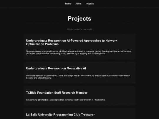 projects screenshot