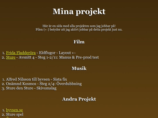 alfred/minaprojekt screenshot