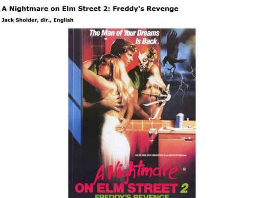 Movie Reviews/freddysrevenge screenshot