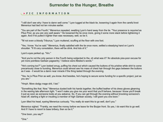 fanfic/ffxiv/LyonMenenius/Surrender to the Hunger screenshot