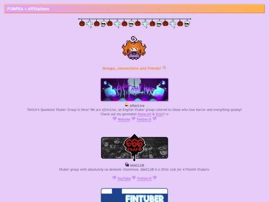 affiliations screenshot
