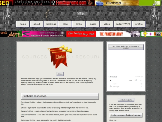 links screenshot