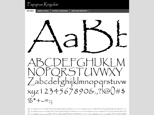 webfontkit-20241110-173526/papyrus_400-demo screenshot