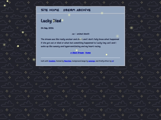 dreamjournal/posts/2024-09-04-Lucky-Died screenshot
