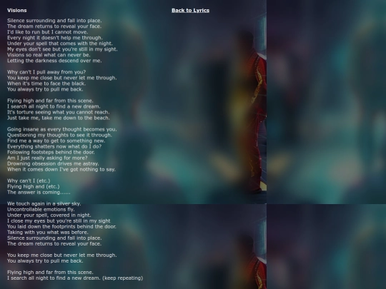lyrics-visions screenshot