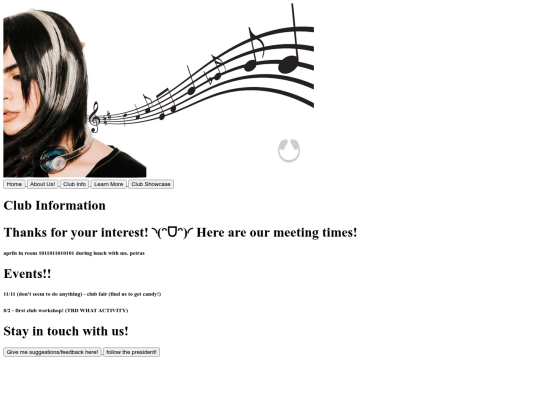 clubinfo screenshot