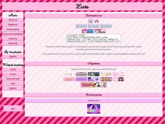 links screenshot