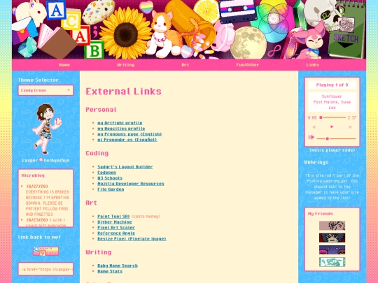 links screenshot